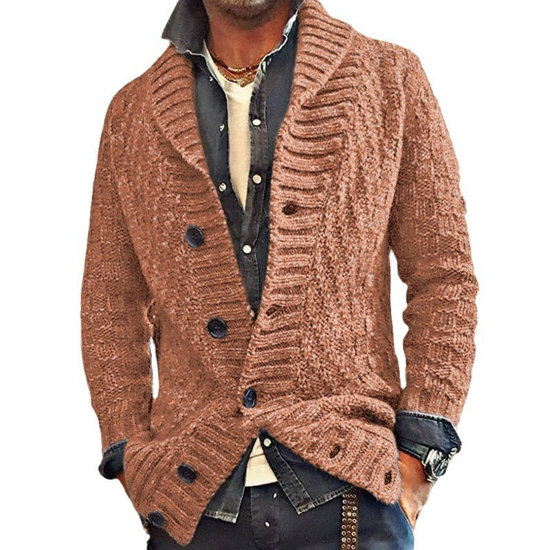 Polyester Men's Long-sleeved Thick Needle Sweater Sweater